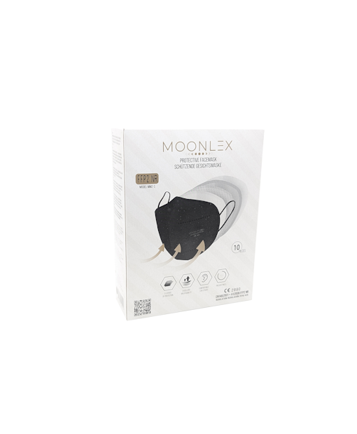 Moonlex FFP2 Maske 10er Pack Schwarz MHD 10/28