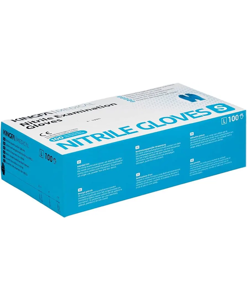 KINGFA Nitril-Einmal-Untersuchungshandschuhe Farbe Blau Gr. S - XL MHD 12/29 – Bild 2