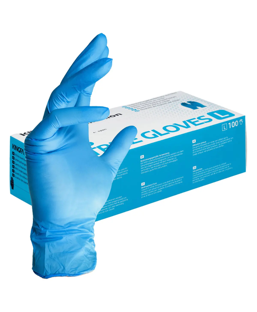 KINGFA Nitril-Einmal-Untersuchungshandschuhe Farbe Blau Gr. S - XL MHD 12/29